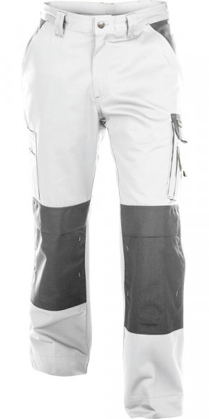Dassy Zweifarbige Arbeitshose mit Kniepolstertaschen Boston PESCO61 Weiß/Zementgrau