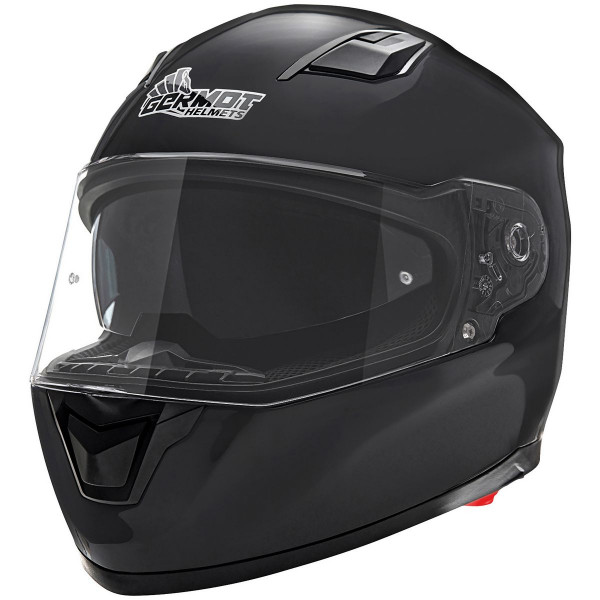 Germot Motorrad Helm GM 330 Integralhelm mit integriertem Sonnenvisier Black