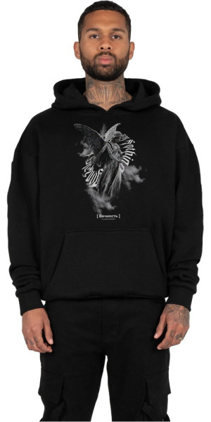 MJ Gonzales Sweatshirt Angel 3.0 Heavy Hoody Oversized Essentials V.4 Black