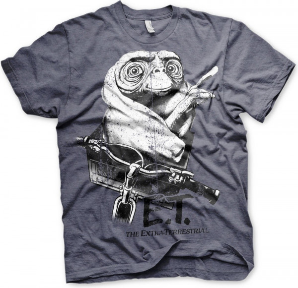 E.T. Biking Distressed T-Shirt Navy-Heather