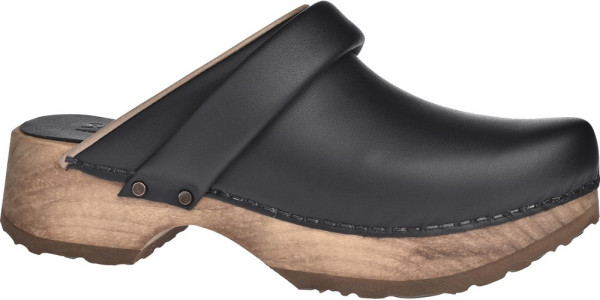 Sanita Damen Clog Wood-Chuso Chunky Open Black