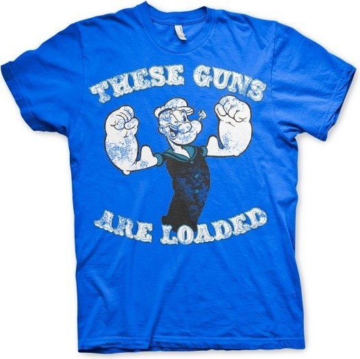 Popeye These Guns Are Loaded T-Shirt Blue