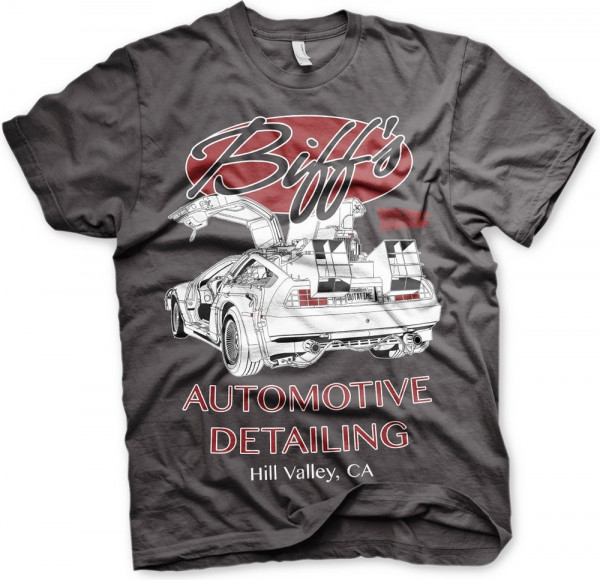 Back to the Future Biff's Automotive Detailing T-Shirt Dark-Grey