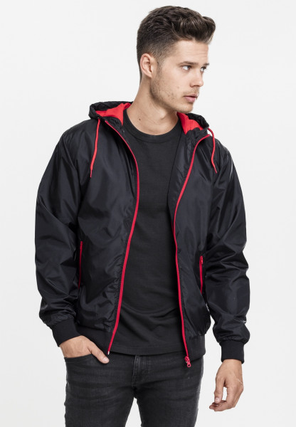 Urban Classics Light Jacket Contrast Windrunner Black/Red