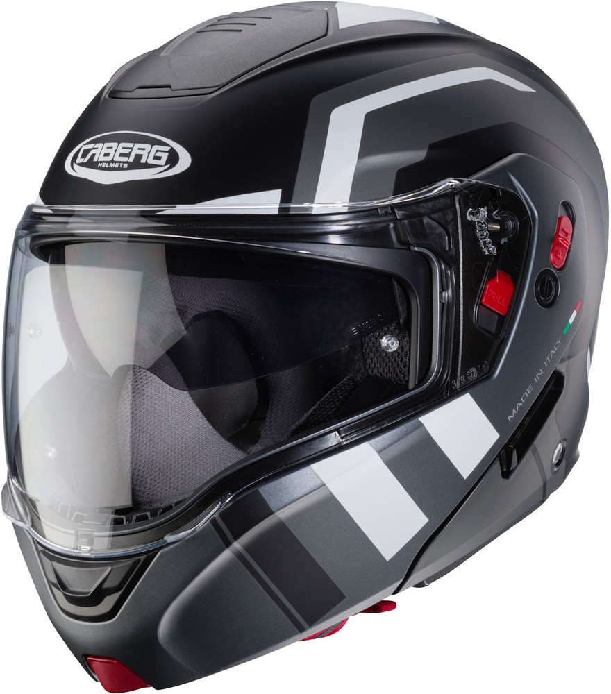 Caberg Motorrad Klapphelm Horus X Road Matt-Schwarz/Gun-Metallic-Weiß - Herren / Unisex