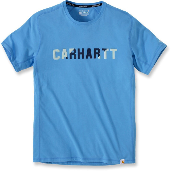 Carhartt Force Flex Block Logo T-Shirts S/S Azure Blue