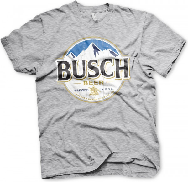 Busch Beer Vintage Label T-Shirt Heather-Grey