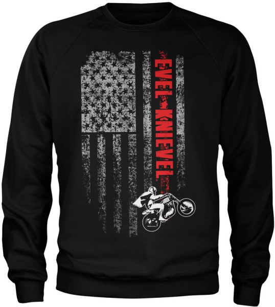 Evel Knievel Flag Sweatshirt Black