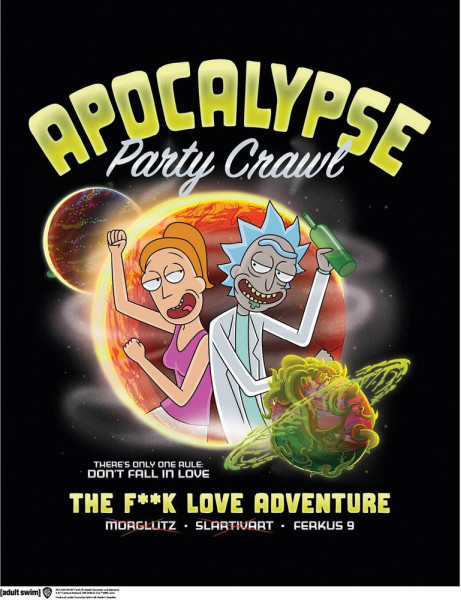 Rick And Morty Apocalypse Party Crawl Poster 50x40 cm Multicolor