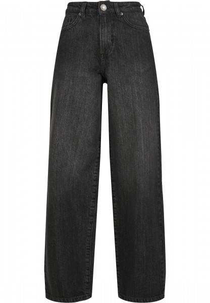 Urban Classics Ladies High Waist 90´S Wide Leg Denim Pants black washed