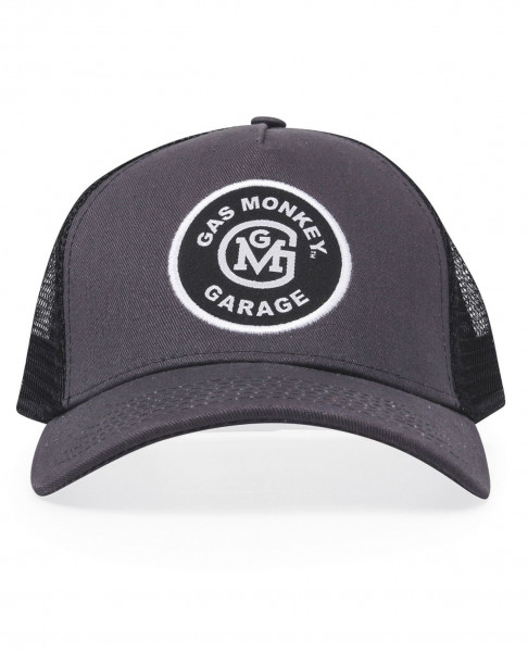 Gas Monkey Garage Cap Trucker Style Initial Logo Patch Grey