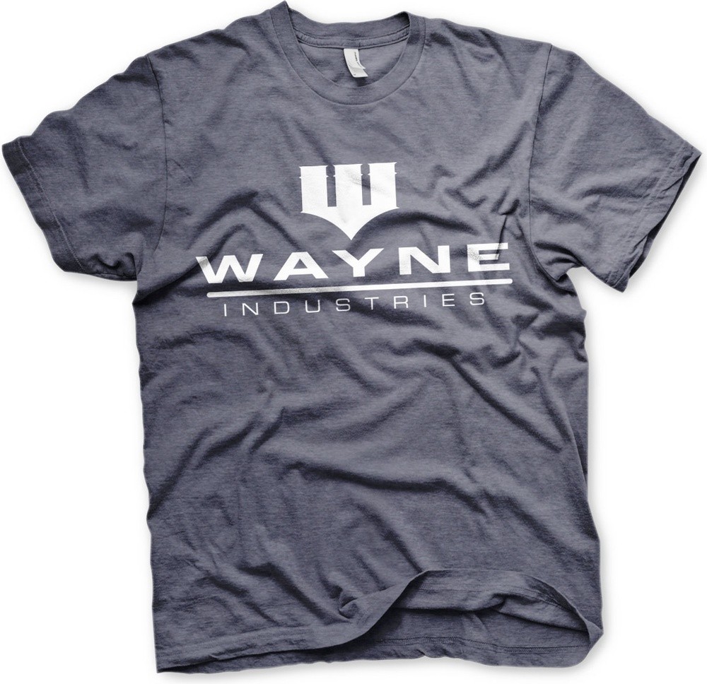 Batman Wayne Industries Logo T-Shirt Blau-Heather - Herren / Unisex