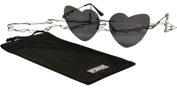 Urban Classics Sonnenbrille Sunglasses Heart With Chain Black/Black |  Accessoires | Herren | Lifestyle