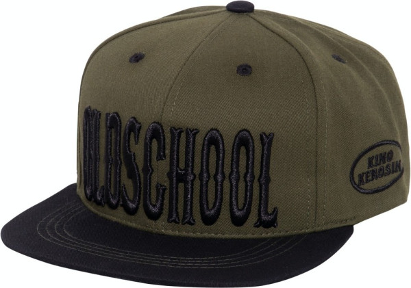 King Kerosin Snapback Cap mit Frontstickerei und Print auf der Schirmunterseite Oldschool
