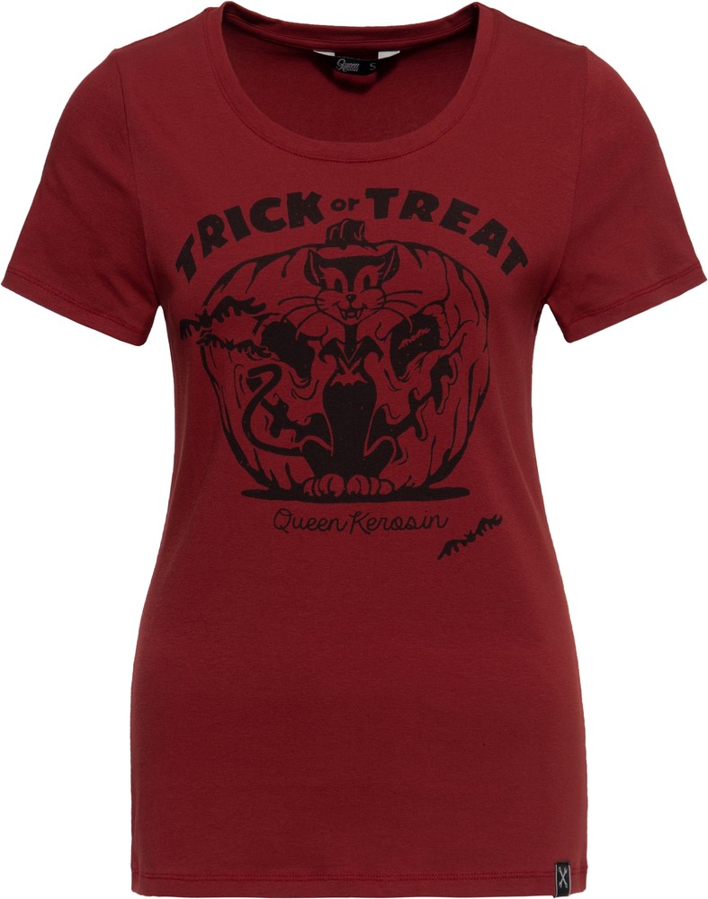 Queen Kerosin Print T-Shirt QKI21002 Terra - Damen