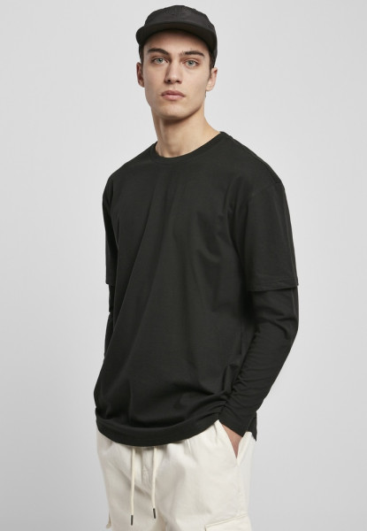 Urban Classics T-Shirt Oversized Shaped Double Layer LS Tee Black/Black