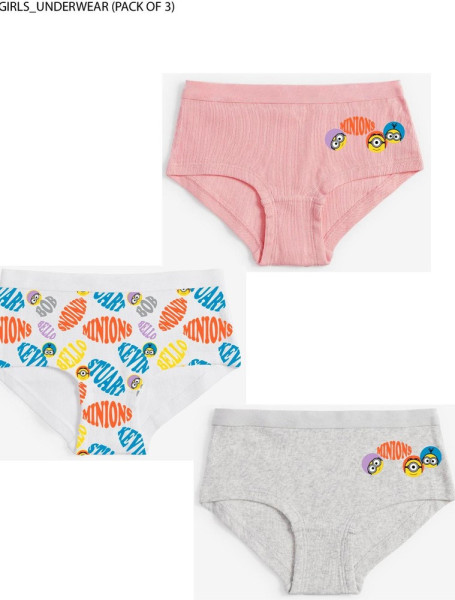 Minions - Underwear 3 Pack - Young Girls Multicolor