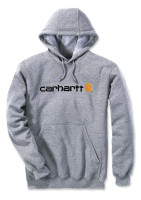 Carhartt Herren Sweatshirt Signature Logo Hooded Sweatshirt Heather Grey Carhartt Herren Sweatshirt Signature Logo Hooded Sweatshirt Heather Grey