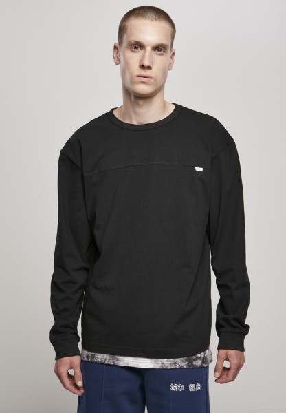 Urban Classics Sweatshirt Organic Cotton Short Curved Oversized LS Black