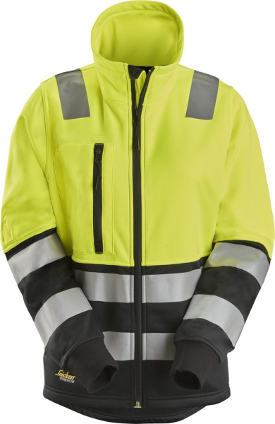 Snickers Damen Warnschutzjacke High-Vis Damenarbeitsjacke mit Reißverschluss, Kl. 2 High-Vis Gelb/Sc