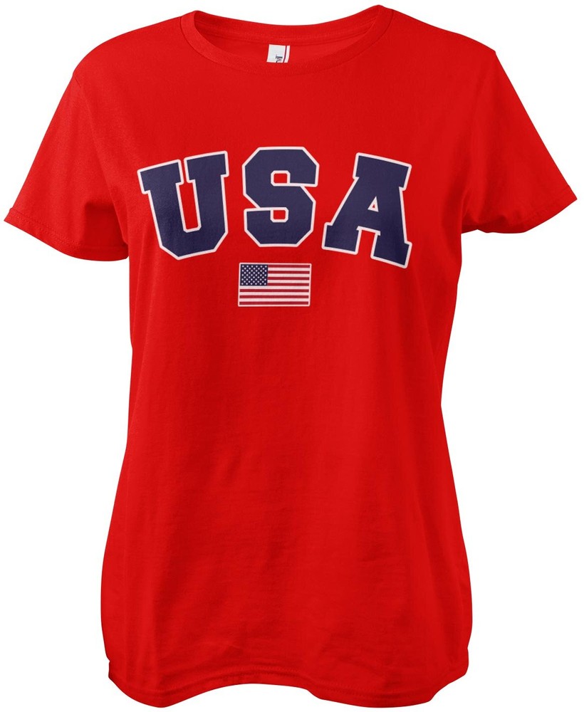 Hybris USA Varsity Girly Tee Damen T-Shirt Rot - Damen