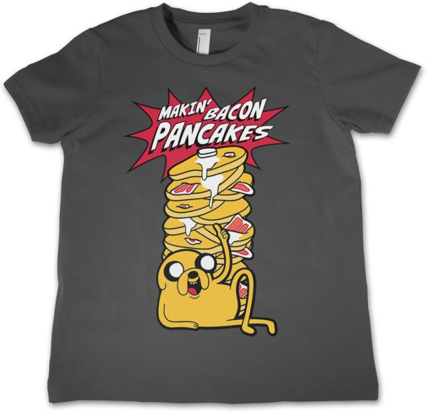 Adventure Time Makin' Bacon Pancakes Kids T-Shirt Darkgrey