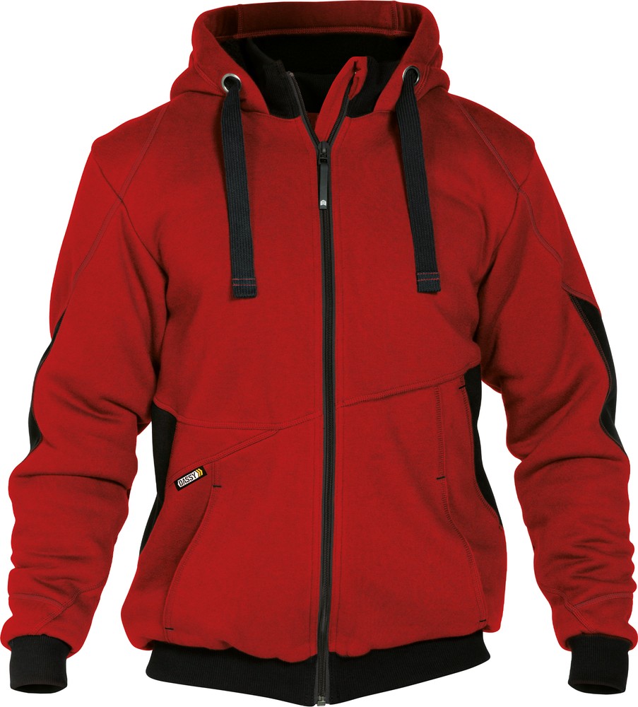 Dassy Sweatshirt-Jacke Pulse COPES80 Rot/Schwarz - Herren / Unisex