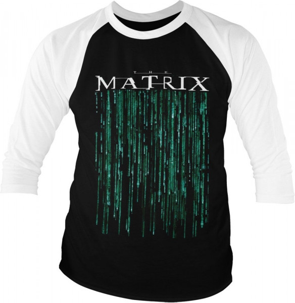 The Matrix Baseball 3/4 Sleeve Tee T-Shirt White-Black