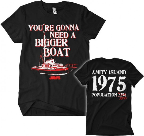Jaws Bigger Boat T-Shirt Black