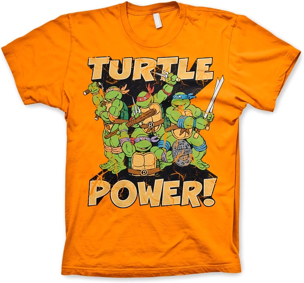 Teenage Mutant Ninja Turtles TMNT Turtle Power! T-Shirt Orange - Herren / Unisex
