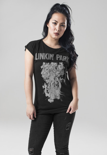 Merchcode Female Shirt Ladies Linkin Park Eye Guts Tee Black