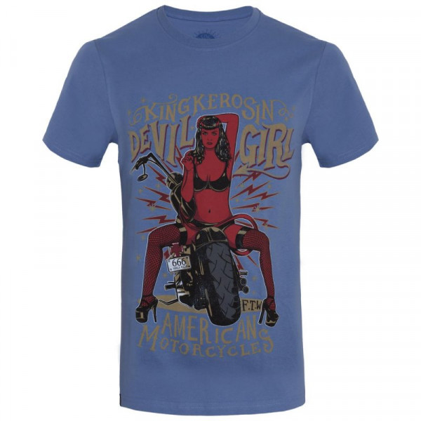 King Kerosin T-Shirt Devil Girl 666 Blue