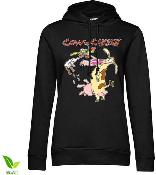 Cow And Chicken Girls Damen Hoodie Black