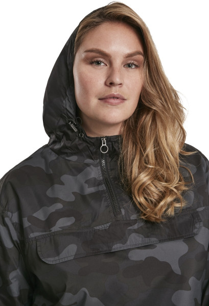 Urban Classics Women Jacket Ladies Camo Pull Over Jacket Darkcamouflage