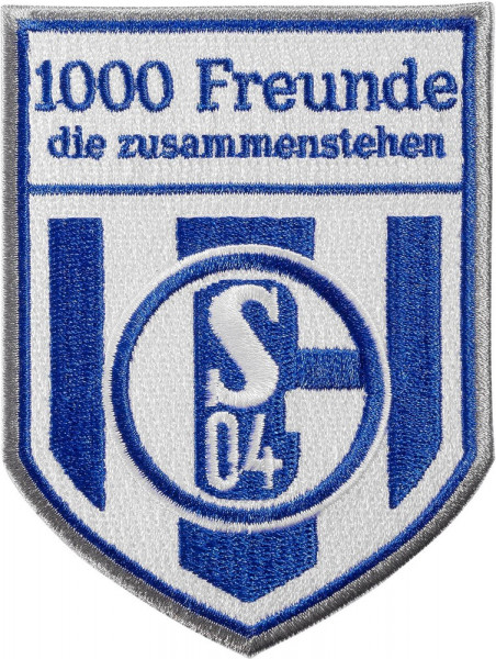 FC Schalke 04 S04 Aufnäher 1000 Freunde Fußball Weiß/Blau