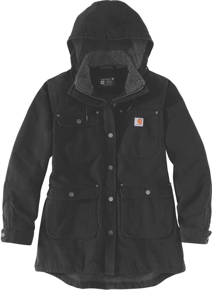Carhartt Damen Jacke Loose Fit Weathered Duck Coat Black Jackets Coats Women s Clothing Workwear kustom kult