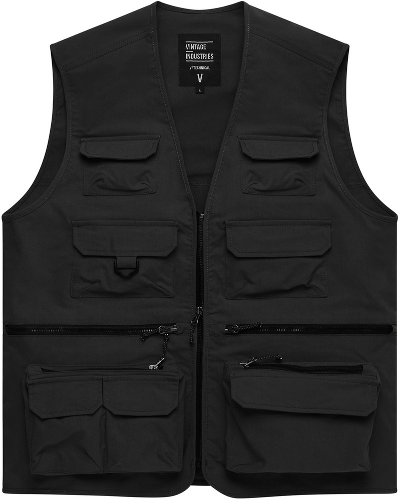 Vintage Industries Angler Weste Legend Fishing Vest Black Jacken