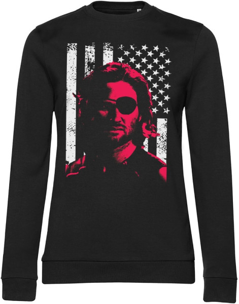 Escape from New York Plissken Stars And Stripes Girly Damen Sweatshirt Black