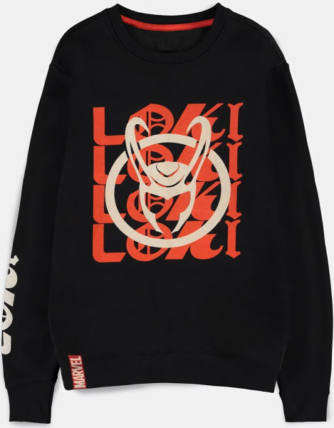 Marvel - Loki Logo Text - Men's Crewneck Sweater Black