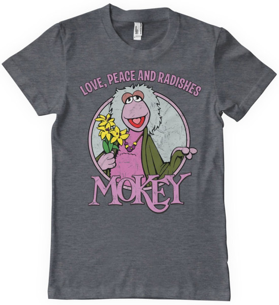 Fraggle Rock Mokey Love, Peace And Radishes T-Shirt