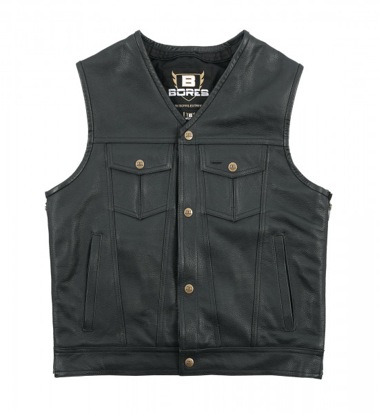 Bores Weste Sunride 6 Lederweste Jeans-Optik Black