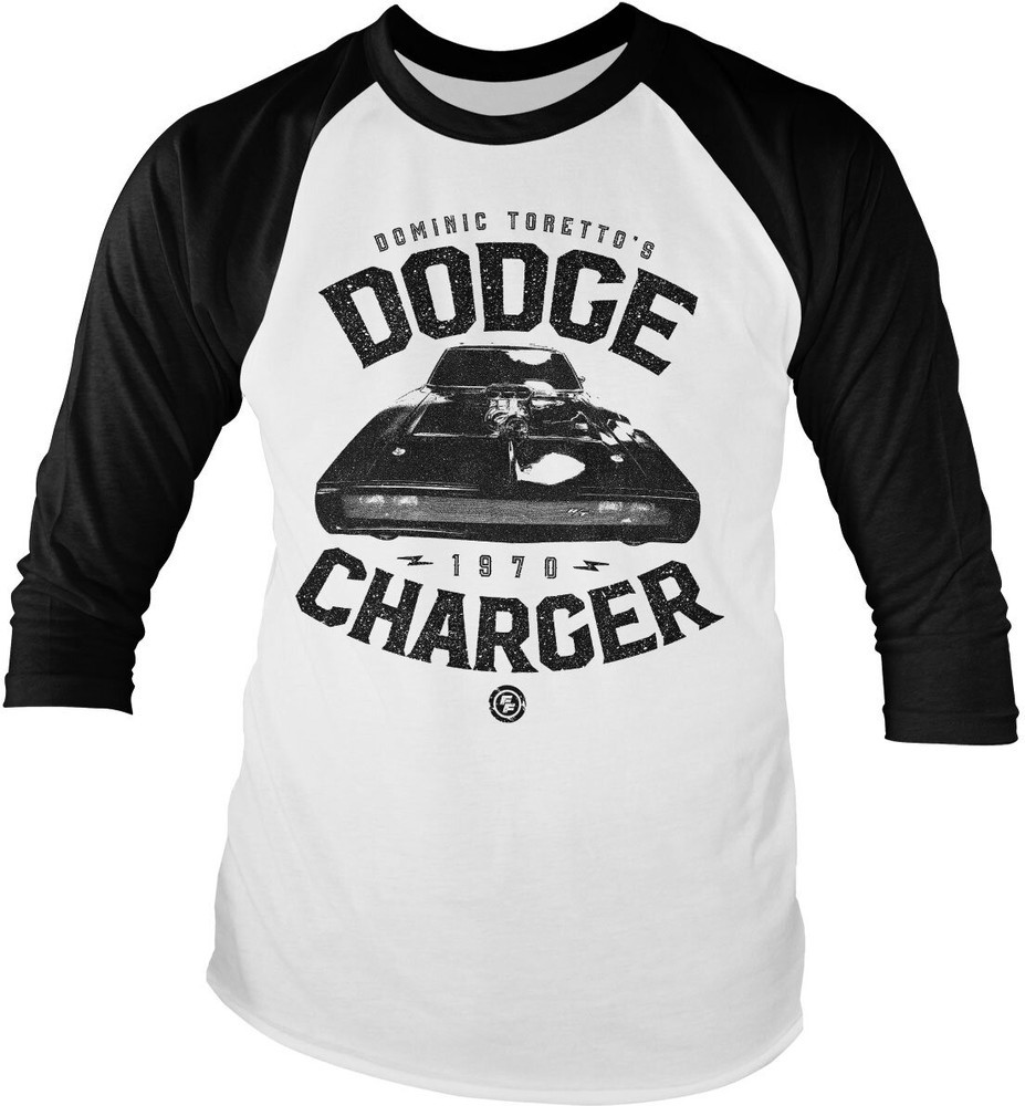 The Fast and the Furious Toretto'S US Car Charger Baseball Long Sleeve Tee Longsleeves Weiß/Schwarz - Herren / Unisex