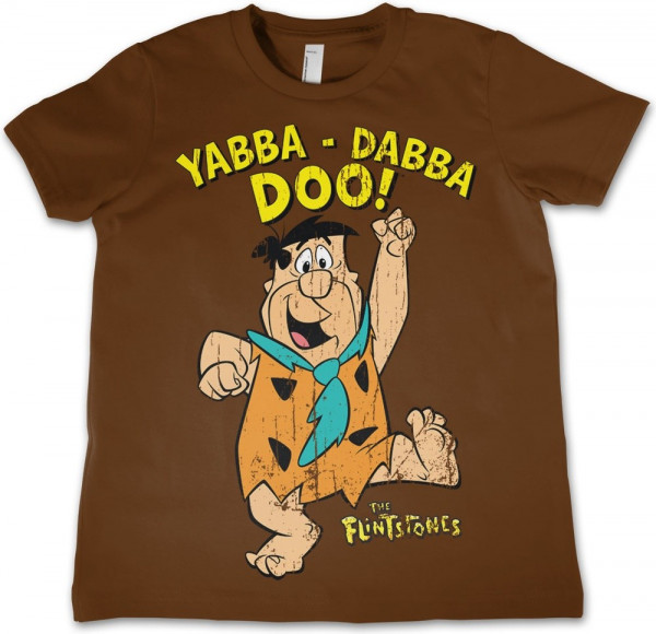The Flintstones Yabba-Dabba-Doo Kids T-Shirt Kinder Brown