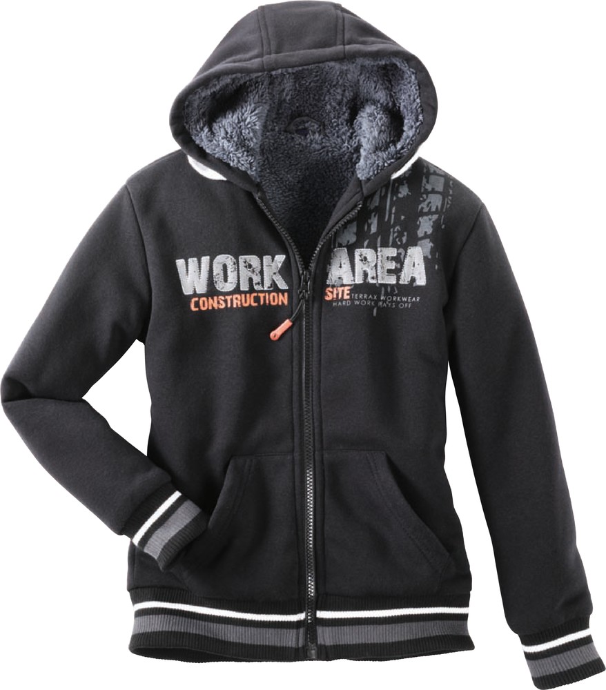 Terrax Workwear Kinder Sweatjacke Schwarz - Herren / Unisex