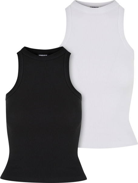 Urban Classics Damen Ladies Racer Back Rib Top 2-Pack TB6188A