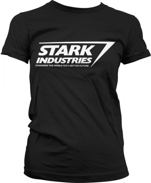 Iron Man Stark Industries Logo Girly Tee Damen T-Shirt Black
