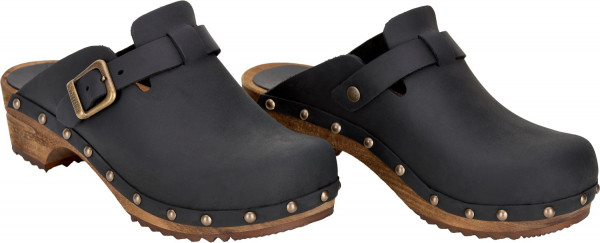 Sanita Damen Offener Clog Wood-Kristel Open Black