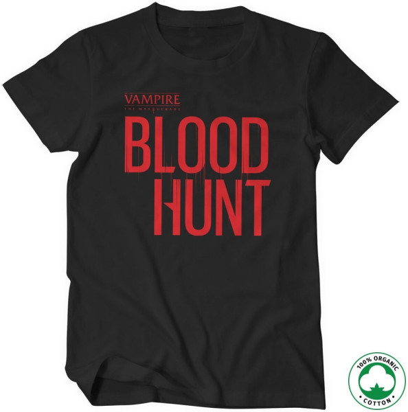 Vampire: The Masquerade Bloodhunt Logo Red on Black Organic T-Shirt Black