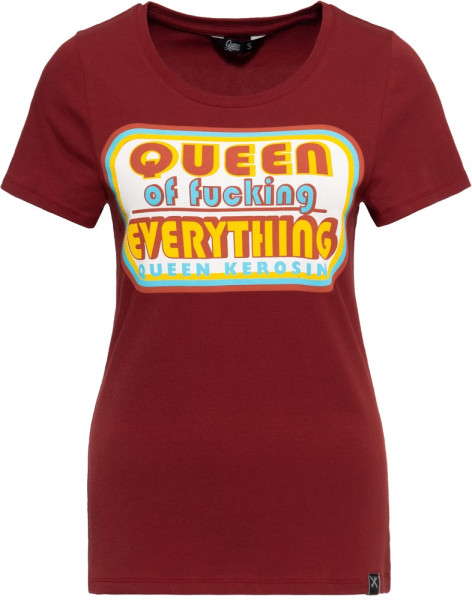 Queen Kerosin Print T-Shirt QKI21001 Bordeaux