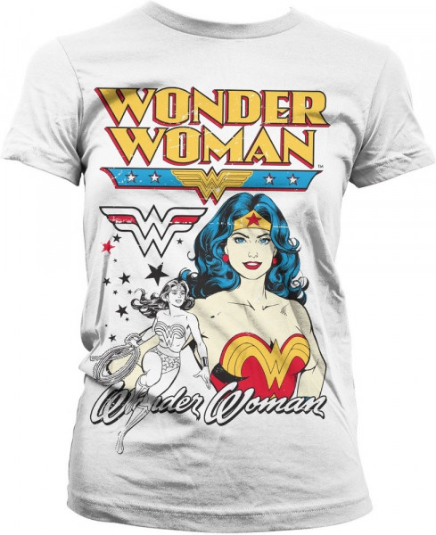 Posing Wonder Woman Girly Tee Damen T-Shirt White